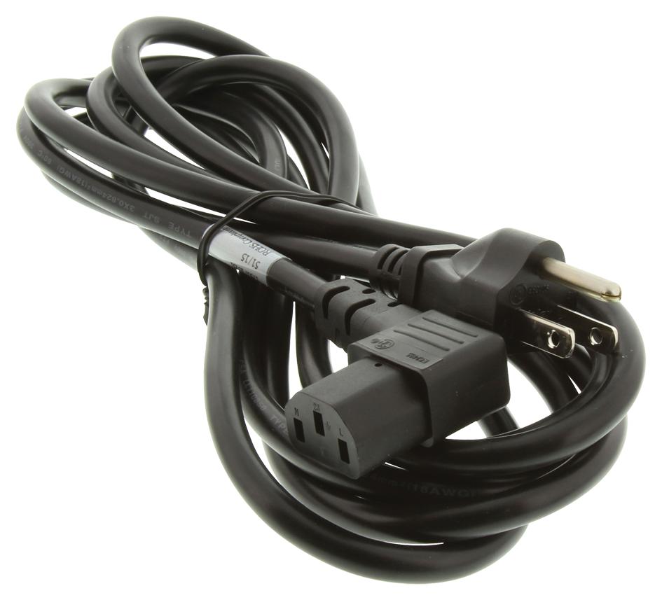 17507 10 B1 VOLEX, Mains Power Cord, 18 AWG, IEC 320 C13 to NEMA 5