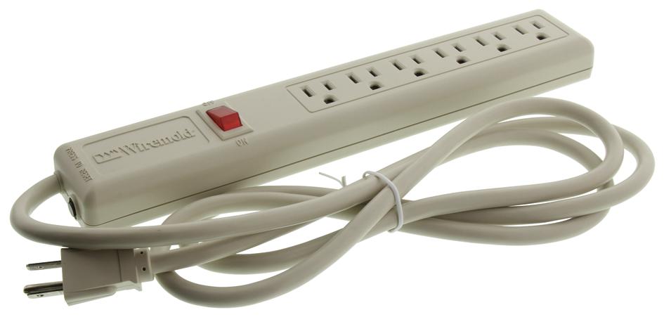 P6 LEGRAND WIREMOLD, Extension Lead, Lighted Switch, 6 Outlets
