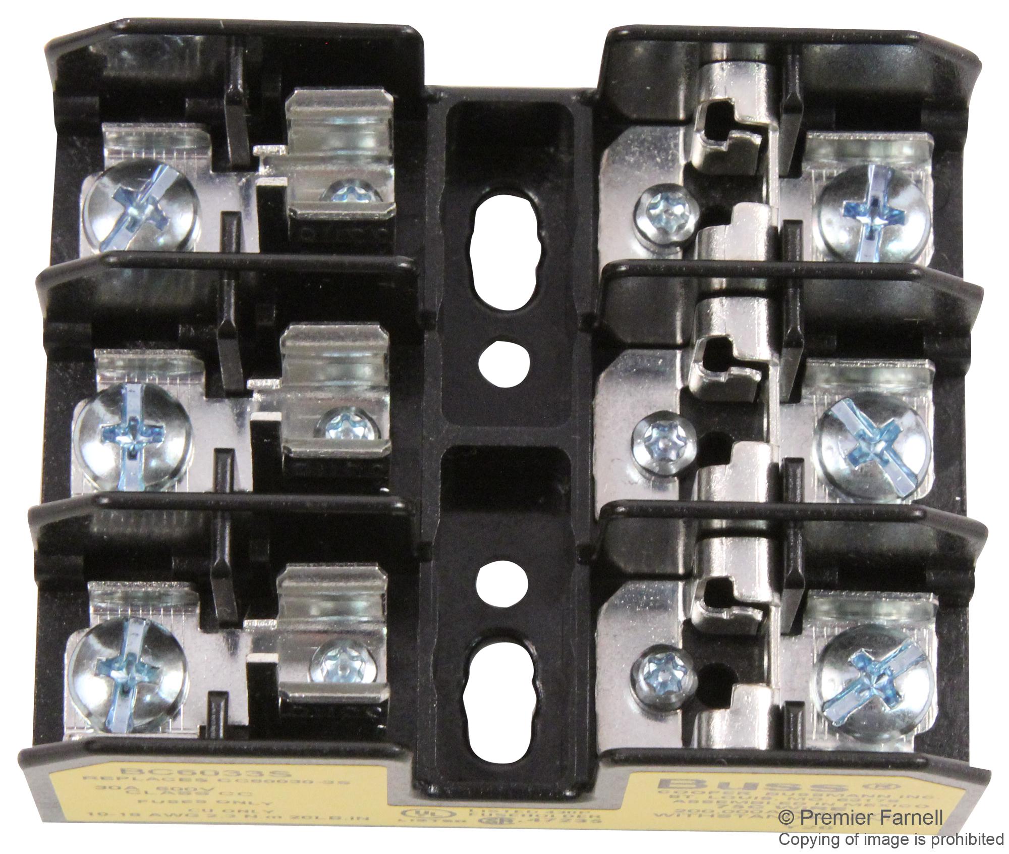 BC6033S Eaton Bussmann Fuseholder, Fuse Block, Panel Mount