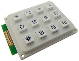 MULTICOMP MCAK304NWWB SWITCH, KEYPAD, 3X4, 20mA, 24V, PLASTIC