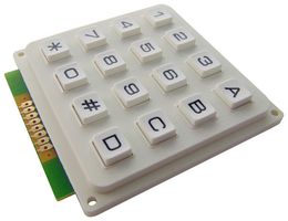 MULTICOMP MCAK1604NWWB SWITCH, KEYPAD, 4X4, 20mA, 24V, PLASTIC