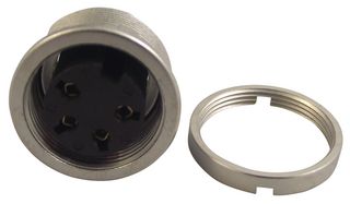 LUMBERG KFV 40 DIN Audio / Video Connector, Socket, 4, Panel Mount, Plastic Body, Silver Plated Contacts RoHS Compliant: Yes