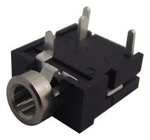LUMBERG KLBR 4 Phone Audio Connector, Socket, 3, PCB Mount, Metal Body, Silver Plated Contacts RoHS Compliant: Yes