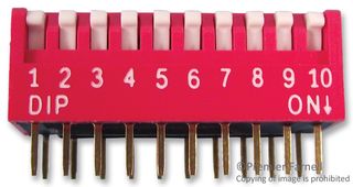 MULTICOMP PRO MCDP10 SWITCH, DIP, 10 POSITION, SPST, PIANO
