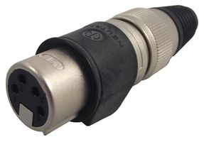 NEUTRIK NC4FX-HD XLR Audio Connector, Jack, 4, Cable Mount, Metal Body, Gold Plated Contacts RoHS Compliant: Yes