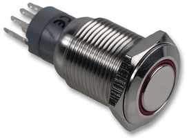 BULGIN LIMITED MP0045/1E2RD012 Illuminated Pushbutton Switch, Ring Illu