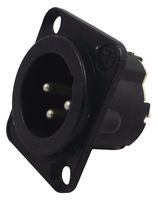 NEUTRIK NC3MD-LX-BAG XLR Audio Connector, Plug, 3, Panel Mount, Metal Body, Silver Plated Contacts RoHS Compliant: Yes