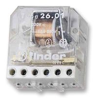 FINDER 26.01.8.230.0000 General Purpose Relay, 26 Series, Power, SPST-NO, 230 VAC, 10 A RoHS Compliant: Yes