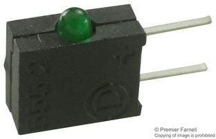 DIALIGHT 555-2301F Circuit Board Indicator, Green, 2mm, 2.4 V, 20 mA, 1, 1 mcd RoHS Compliant: Yes