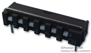MULTICOMP PRO SIP-06A DIP/SIP SW 6CIRCUITS SLIDE THROUGH HOLE