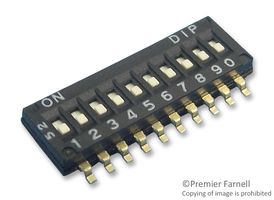 MULTICOMP PRO MCDHN-10F-V SWITCH DIP, 10 POSITION, SPST, TOP TAPE SEALED