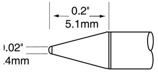 METCAL UFTC-7CN04 Soldering Iron Tip, Conical, 0.4 mm RoHS Compliant: Yes