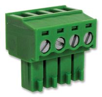 CAMDENBOSS CTB92HE/4 Pluggable Terminal Block, 4, 200 V, 10 A, 3.81 mm, 30 AWG, 16 AWG RoHS Compliant: Yes