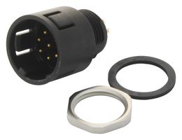 BINDER 99-9127-00-08 Circular Connector, 720 Series, Plug, 8, Pin, Solder, Panel Mount RoHS Compliant: Yes