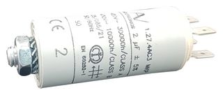 KEMET C274AC34200AA0J CAP, 2?F, 470VAC, 5%, PP, CAN, PANEL