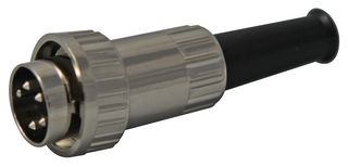 LUMBERG 0132 04 DIN Audio / Video Connector, Plug, 4, Cable Mount, Metal Body, Silver Plated Contacts RoHS Compliant: Yes