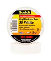 3M 35 19MM WHITE ELECTRICAL INSUL TAPE, PVC, 65.6FTX0.75"