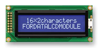 FORDATA FC1602B04-NSWBBW-91LE DISPLAY, ALPHANUMERIC, 16X2, WHITE