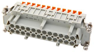 ILME CSHF24 Heavy Duty Connector Insert, 16+PE Signal, CSH Series, 24, 2, Receptacle, 16A, Socket RoHS Compliant: Yes