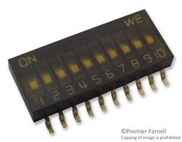 WURTH ELEKTRONIK 416131160810 DIP SWITCH, 10POS, SPST, SLIDE, SMD