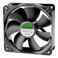 SUNON EEC0382B2-0000-A99 Axial Fan, MAGLevr Motor, Ball, EE Series, 24 VDC, 120 mm, 38 mm, 116.082 cu.ft/min, 197.084 m3/h RoHS Compliant: Yes