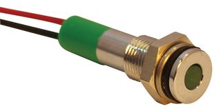 APEM Q6F3CXXG12E PANEL MOUNT INDICATOR, LED, 6MM, GREEN, 12VDC
