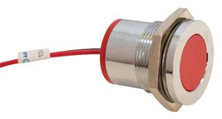 APEM Q22F7CXXR12E PANEL MOUNT INDICATOR, LED, 22MM, RED, 12VDC