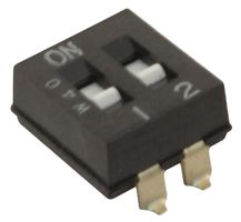 OMRON ELECTRONIC COMPONENTS A6SN-2101 DIP Switch, SPST, DIP Unsealed, SMD, 25 mA, 24 VDC RoHS Compliant: Yes