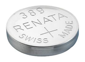 RENATA 389 Non-rechargeable Battery, Watch, Single Cell, Silver Oxide, 80 mAh, 1.55 V, SR54, Flat Top, 11.6 mm RoHS Compliant: NA