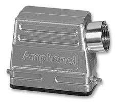 AMPHENOL SINE/TUCHEL C146 21R010 500 4 Heavy Duty Connector Hood, M25 Side Entry, 2 Pegs, Low Profile, Heavy Mate A Series, 90 , 10A RoHS Compliant: Yes
