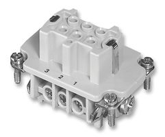 AMPHENOL SINE/TUCHEL C146 10B006 102 1 Heavy Duty Connector Insert, 6+PE Signal, Wire protection, Heavy Mate E Series, 7, 2, Receptacle RoHS Compliant: Yes