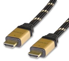ROLINE 11.04.5505 Audio / Video Cable Assembly, High Speed, Ethernet, HDMI Plug, HDMI Plug, 16.4 ft, 5 m, Black RoHS Compliant: Yes