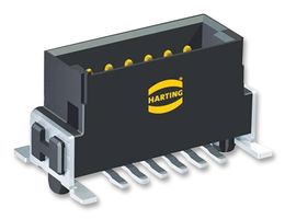 HARTING 15 11 006 2601 000 Wire-To-Board Connector, Vertical, har-flex Series, Surface Mount, Plug, 6, 1.27 mm RoHS Compliant: Yes