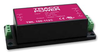 TRACO POWER TML 100-112C Enclosed Power Supply, Adjustable, Fixed, 100 V, 240 V, 85 W, 12 V, 7 A RoHS Compliant: Yes