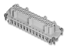 AMPHENOL SINE/TUCHEL C146 10B024 002 1 Heavy Duty Connector Insert, 24+PE Signal, Heavy Mate E Series, 25, 2, Receptacle, E24, Socket RoHS Compliant: Yes