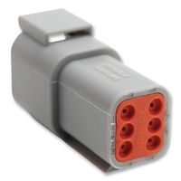 AMPHENOL SINE/TUCHEL ATM04-6P CONNECTOR HOUSING, RCPT, 6 WAY, PLASTIC