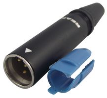 REAN RT4MC-B XLR Audio Connector, Plug, 4, Cable Mount, Zinc Body, Gold Plated Contacts RoHS Compliant: Yes