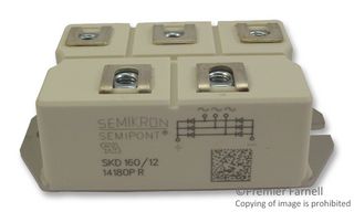 SEMIKRON SKD 160/12 PUENTE RECTIFICADOR, 205A, 1.2KV