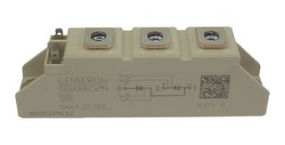 SEMIKRON SKKT 27/12 E Thyristor, 1.2 kV, 25 A, 50 A, Module, 7 RoHS Compliant: Yes