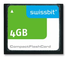 SWISSBIT SFCF4096H2BU4TO-I-MS-527-STD Flash Memory Card, C-440 Series, Compact Flash, Type I, 4 GB RoHS Compliant: Yes