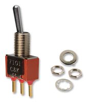 C&K COMPONENTS 7101SYCBE Toggle Switch, 7000 Series, SPDT, On-None-On, Panel, 5 A, 20 V RoHS Compliant: Yes