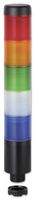 WERMA 69916075 Signal Tower, 5 Tiers, Blue, Clear, Green, Yellow, Red, Steady, 37.5mm Dia.,Pulse,85dB, 24VDC, 24VAC RoHS Compliant: Yes