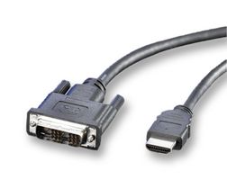 ROLINE 11.04.5522 DVI CABLE, DVI PLUG-HDMI PLUG, 2M, BLACK