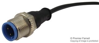 TE CONNECTIVITY 1-2273022-1 Sensor Cable, AMP, M12 Sensor Straight 3 Position Plug, Free / Stripped End, 1.5 m, 4.9 ft RoHS Compliant: Yes