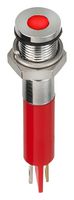 APEM Q6F1CXXR24E LED Panel Mount Indicator, Red, 6 mm, 24 VDC, 20 mA, 10 mcd, IP67 RoHS Compliant: Yes