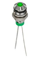 APEM Q6P6CXXG02E LED Panel Mount Indicator, Green, 6 mm, 2 VDC, 20 mA, 40 mcd, IP67 RoHS Compliant: Yes
