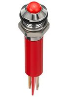 APEM Q8P1CXXR12E LED Panel Mount Indicator, Red, 8 mm, 12 VDC, 20 mA, 100 mcd, IP67 RoHS Compliant: Yes