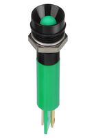 APEM Q8R1BXXG12E LED Panel Mount Indicator, Green, 8 mm, 12 VDC, 20 mA, 60 mcd, IP67 RoHS Compliant: Yes