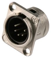 NEUTRIK NC5MD-L-1 XLR Audio Connector, Plug, 5, Panel Mount, Metal Body, Silver Plated Contacts RoHS Compliant: Yes