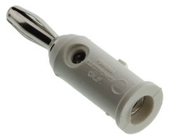 POMONA 1325-9 BANANA PLUG, 15A, SOLDERLESS, WHITE